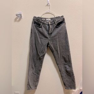 Mango washed grey denim mom jeans